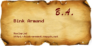 Bink Armand névjegykártya